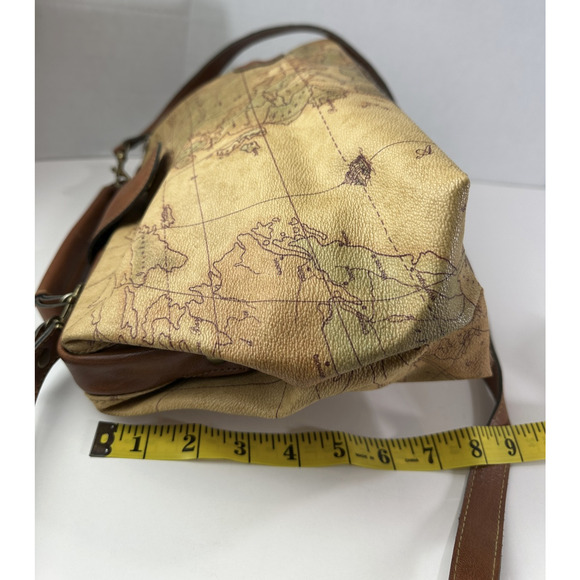The Columbus Collection By Bagoda Vtg Map Print Travel Luggage Satchel Gladstone - Picture 10 of 16